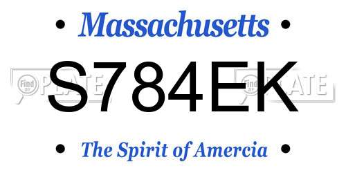 S784EK Massachusetts License Plate