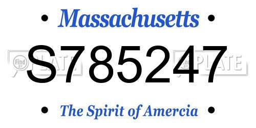 S785247 Massachusetts License Plate