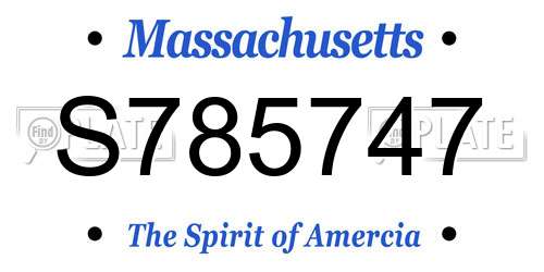 S785747 Massachusetts License Plate