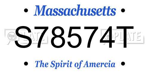 S78574T Massachusetts License Plate
