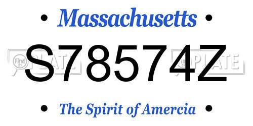 S78574Z Massachusetts License Plate
