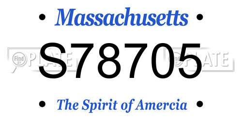 S78705 Massachusetts License Plate
