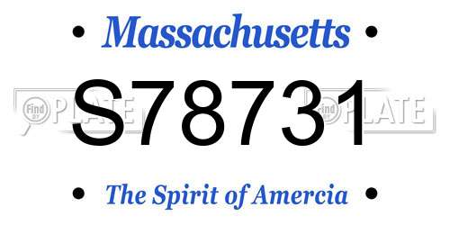 S78731 Massachusetts License Plate