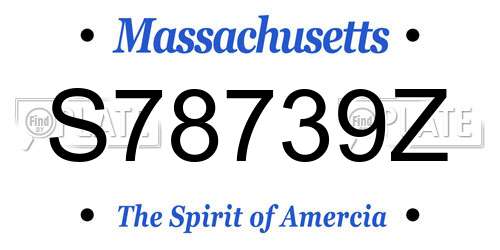 S78739Z Massachusetts License Plate