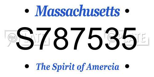 S787535 Massachusetts License Plate