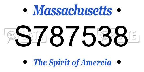 S787538 Massachusetts License Plate