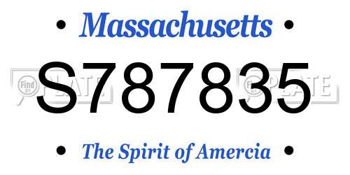 S787835 Massachusetts License Plate