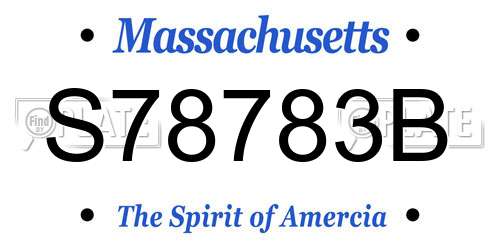 S78783B Massachusetts License Plate