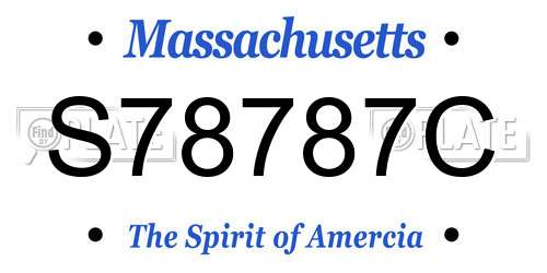S78787C Massachusetts License Plate