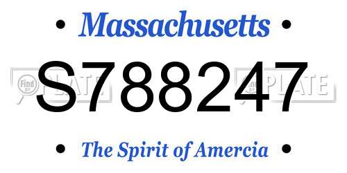 S788247 Massachusetts License Plate