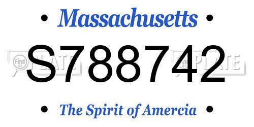 S788742 Massachusetts License Plate