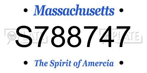 S788747 Massachusetts License Plate
