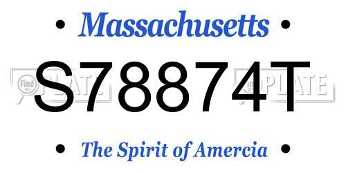 S78874T Massachusetts License Plate