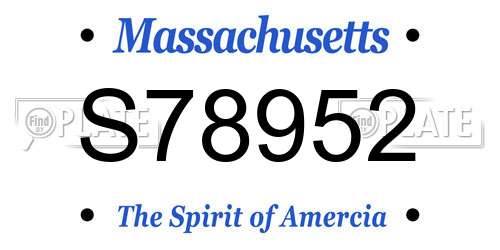 S78952 Massachusetts License Plate