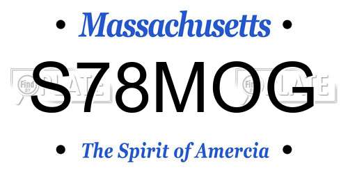 S78MOG Massachusetts License Plate