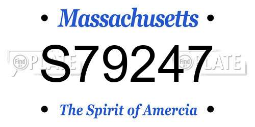 S79247 Massachusetts License Plate