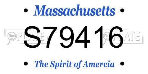 S79416 Massachusetts License Plate