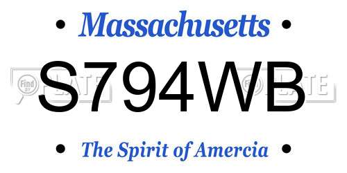 S794WB Massachusetts License Plate