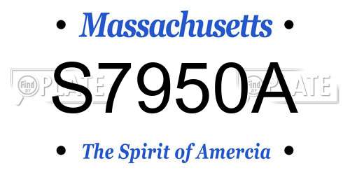 S7950A Massachusetts License Plate