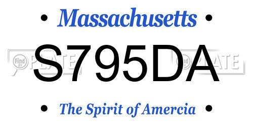 S795DA Massachusetts License Plate