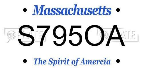S795OA Massachusetts License Plate