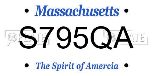 S795QA Massachusetts License Plate