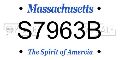 S7963B Massachusetts License Plate