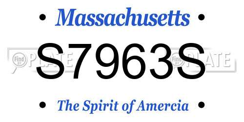 S7963S Massachusetts License Plate
