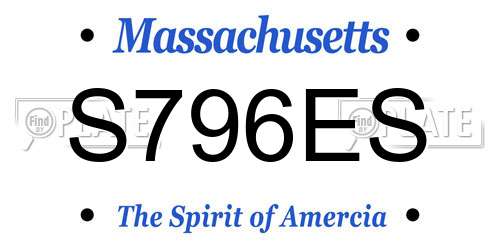 S796ES Massachusetts License Plate