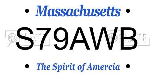 S79AWB Massachusetts License Plate