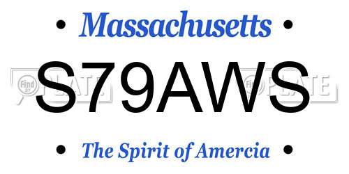 S79AWS Massachusetts License Plate