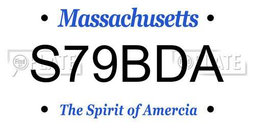 S79BDA Massachusetts License Plate