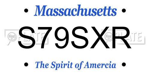S79SXR Massachusetts License Plate