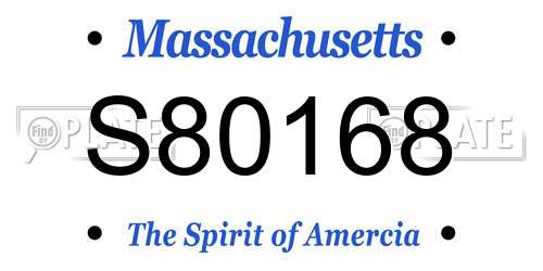 S80168 Massachusetts License Plate