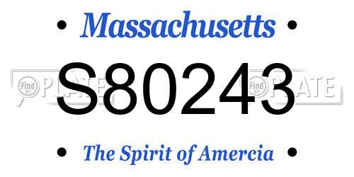 S80243 Massachusetts License Plate
