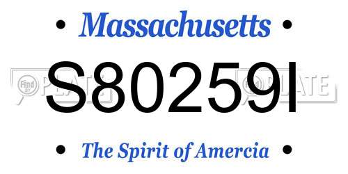 S80259I Massachusetts License Plate
