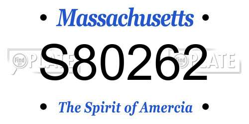 S80262 Massachusetts License Plate