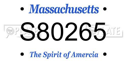 S80265 Massachusetts License Plate