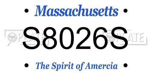 S8026S Massachusetts License Plate