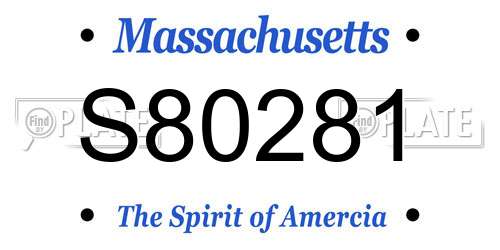 S80281 Massachusetts License Plate