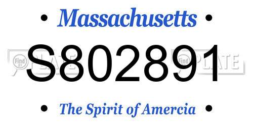 S802891 Massachusetts License Plate