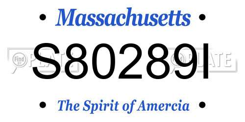 S80289I Massachusetts License Plate