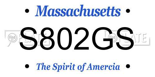 S802GS Massachusetts License Plate