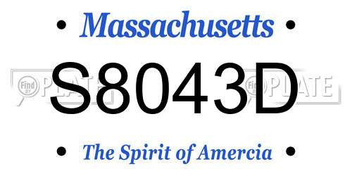 S8043D Massachusetts License Plate