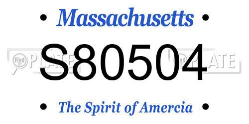 S80504 Massachusetts License Plate
