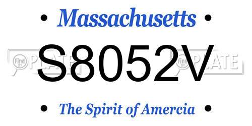 S8052V Massachusetts License Plate