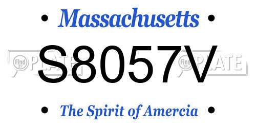 S8057V Massachusetts License Plate