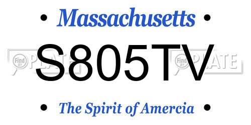 S805TV Massachusetts License Plate