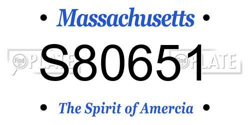 S80651 Massachusetts License Plate