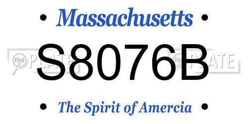 S8076B Massachusetts License Plate